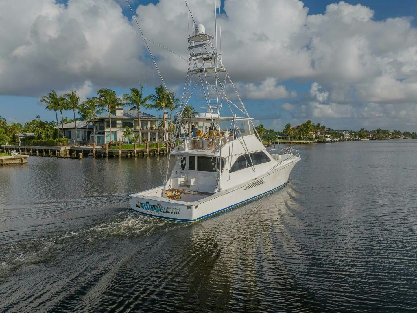 a boat on the water aboard DON'T STOP BELIEVIN Yacht for Sale