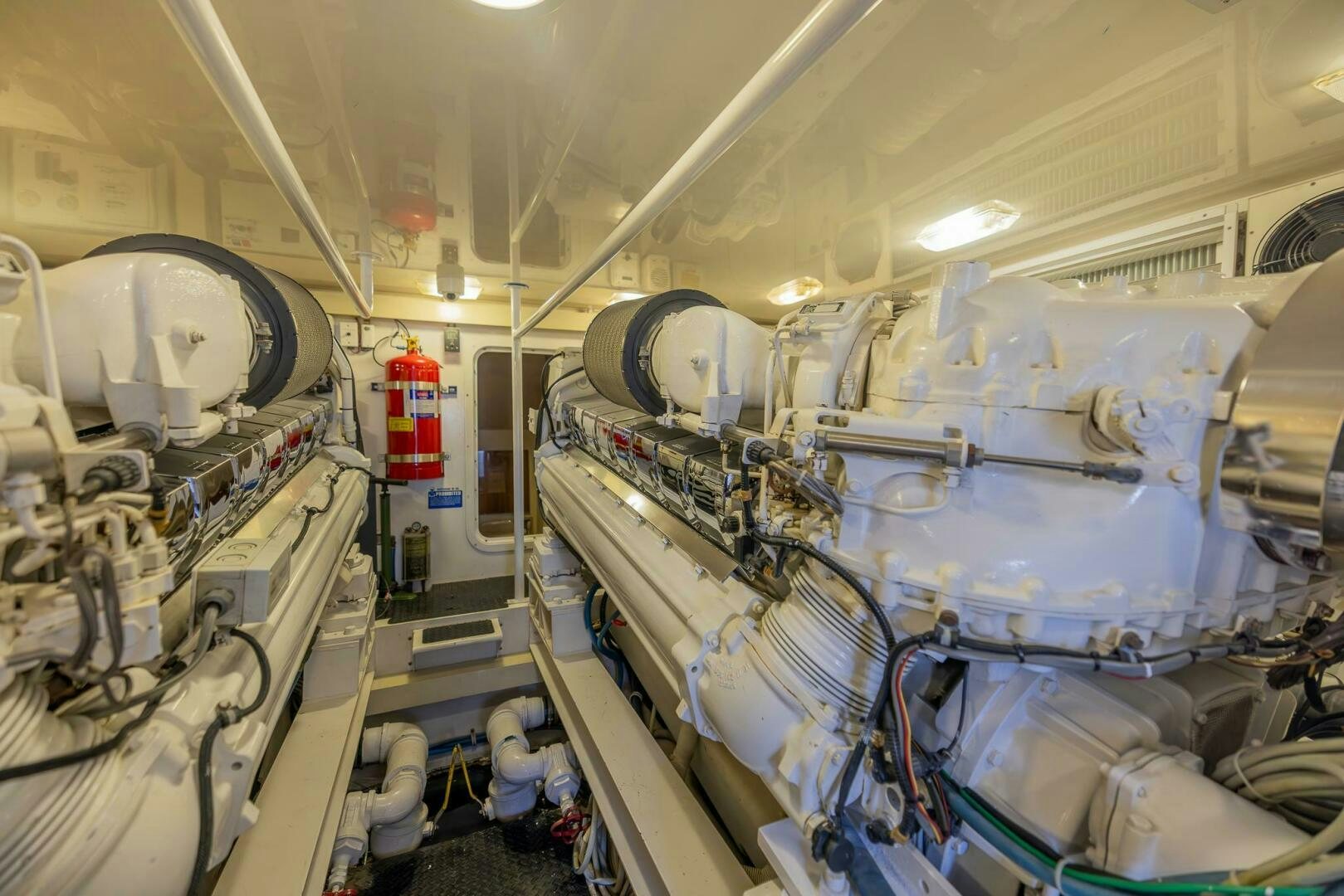 a large room with machinery aboard DON'T STOP BELIEVIN Yacht for Sale