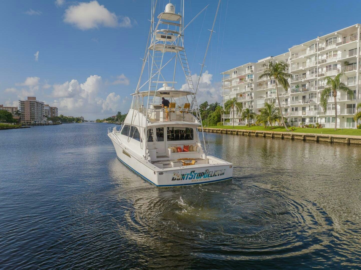 a boat on the water aboard DON'T STOP BELIEVIN Yacht for Sale