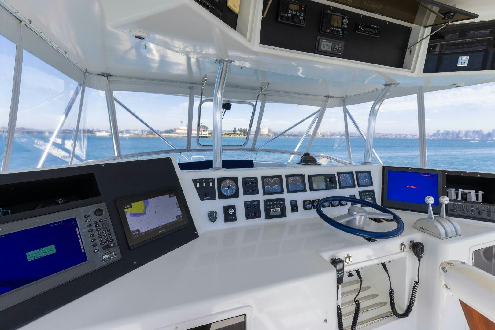 a room with computers and monitors aboard DIXIE Yacht for Sale