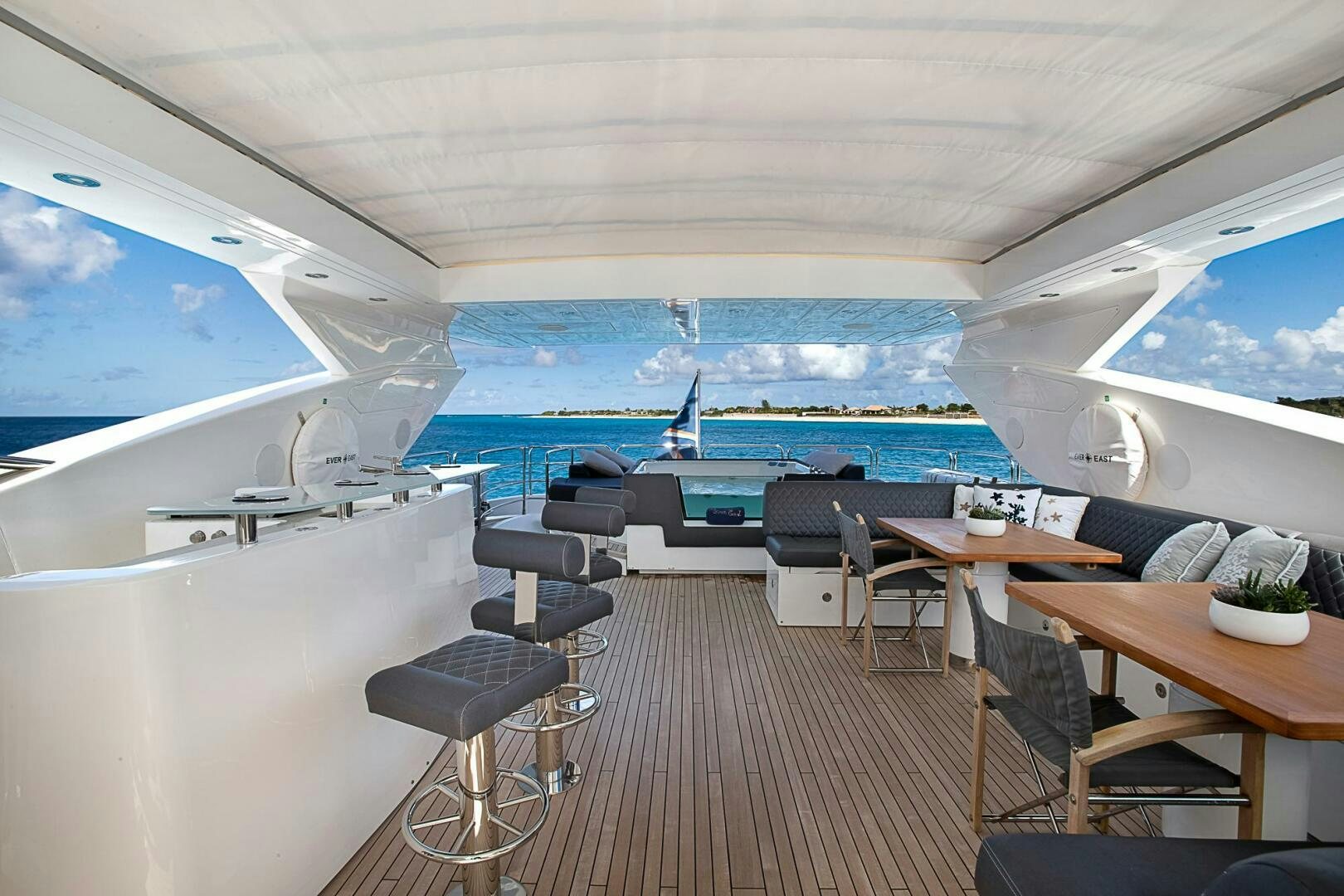 inside of a plane aboard EVEREAST Yacht for Sale
