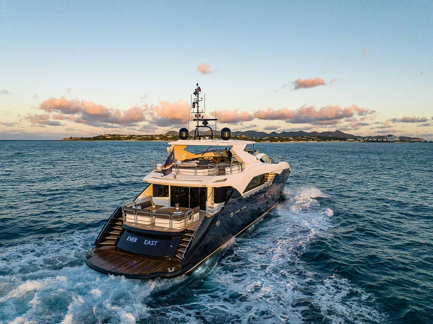 a boat in the water aboard EVEREAST Yacht for Sale