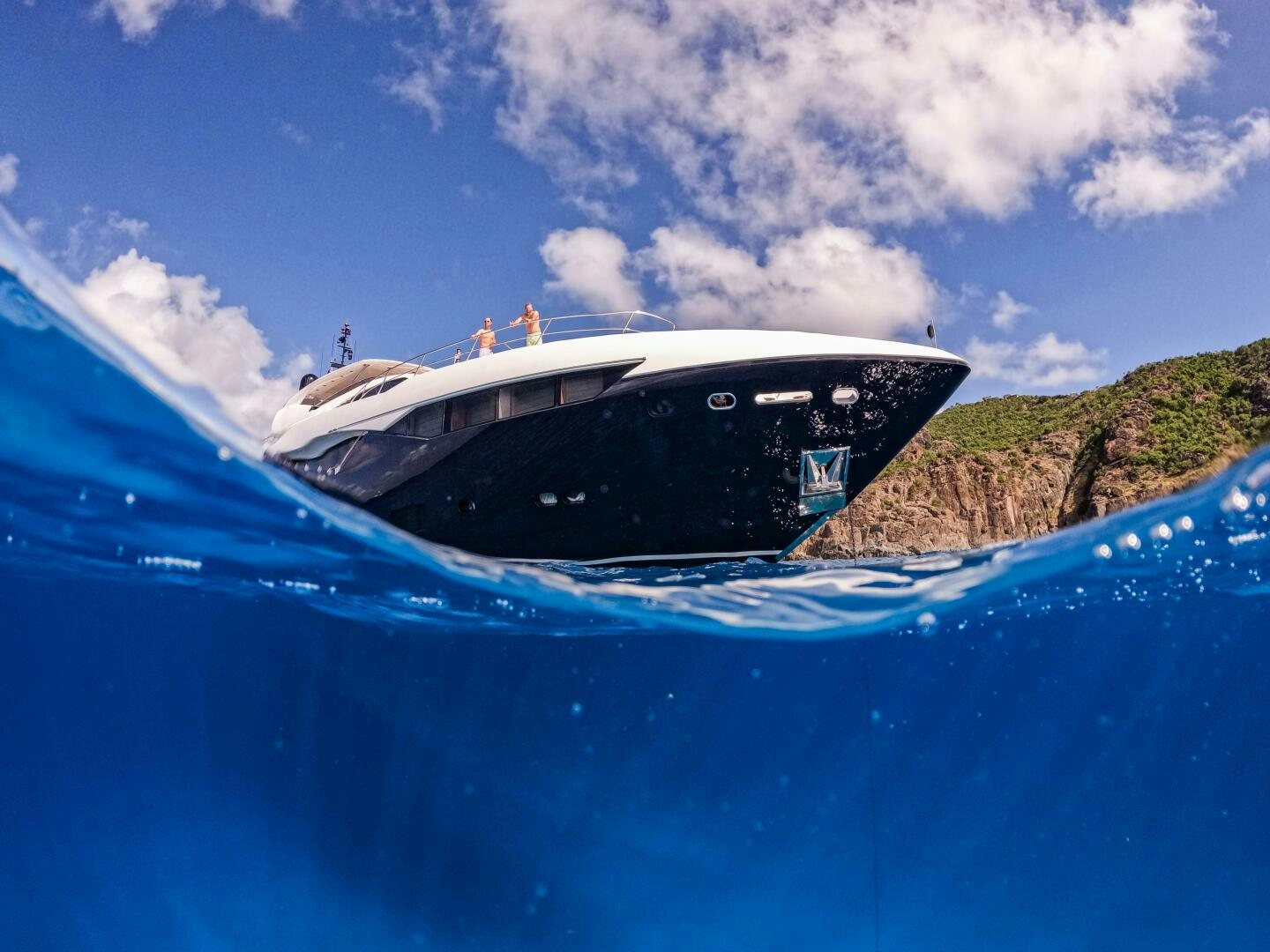 a boat in the water aboard EVEREAST Yacht for Sale