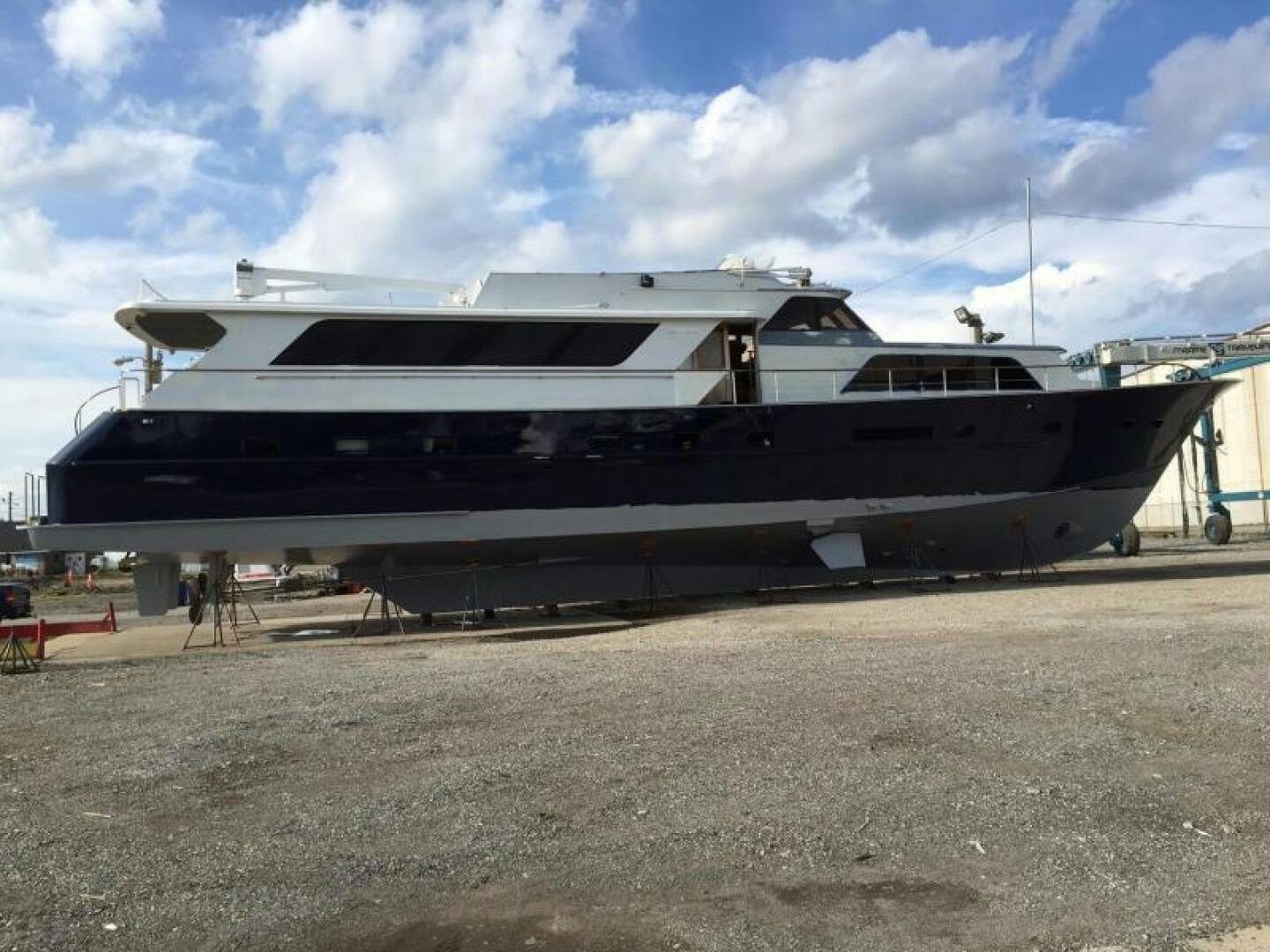 a boat on a trailer aboard LA ISLA Yacht for Sale