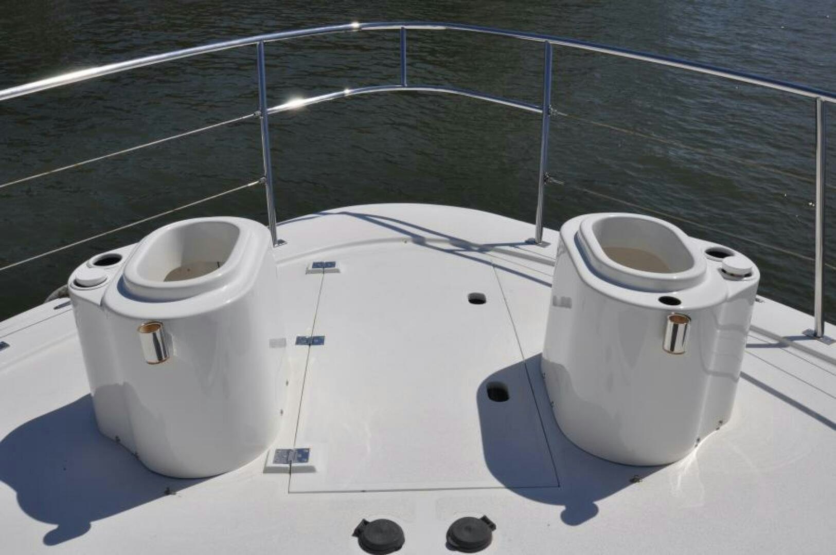 a group of white containers on a deck aboard FAN TAIL I Yacht for Sale