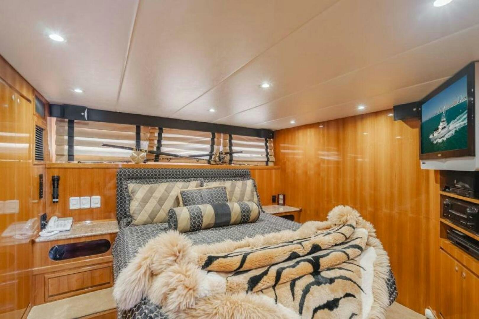 a dog on a couch aboard FAN TAIL I Yacht for Sale