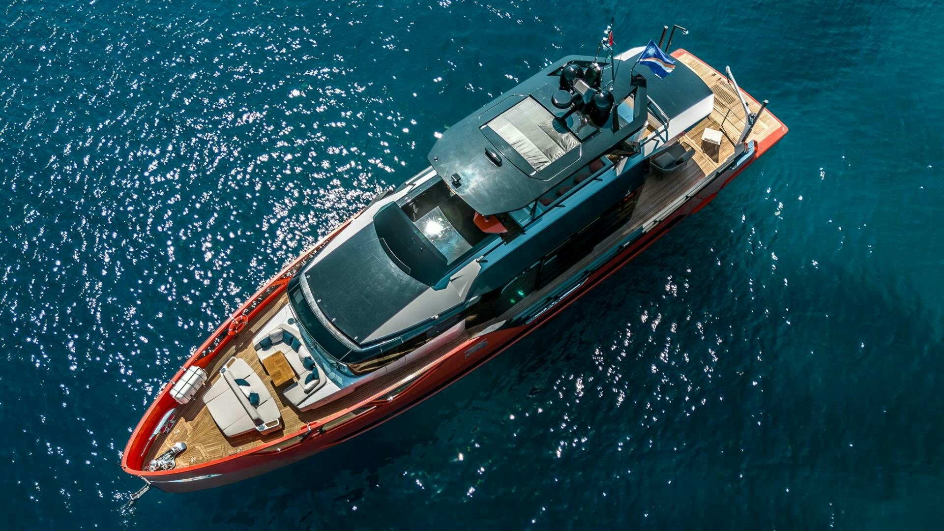 a ship in the water aboard EDGE Yacht for Sale