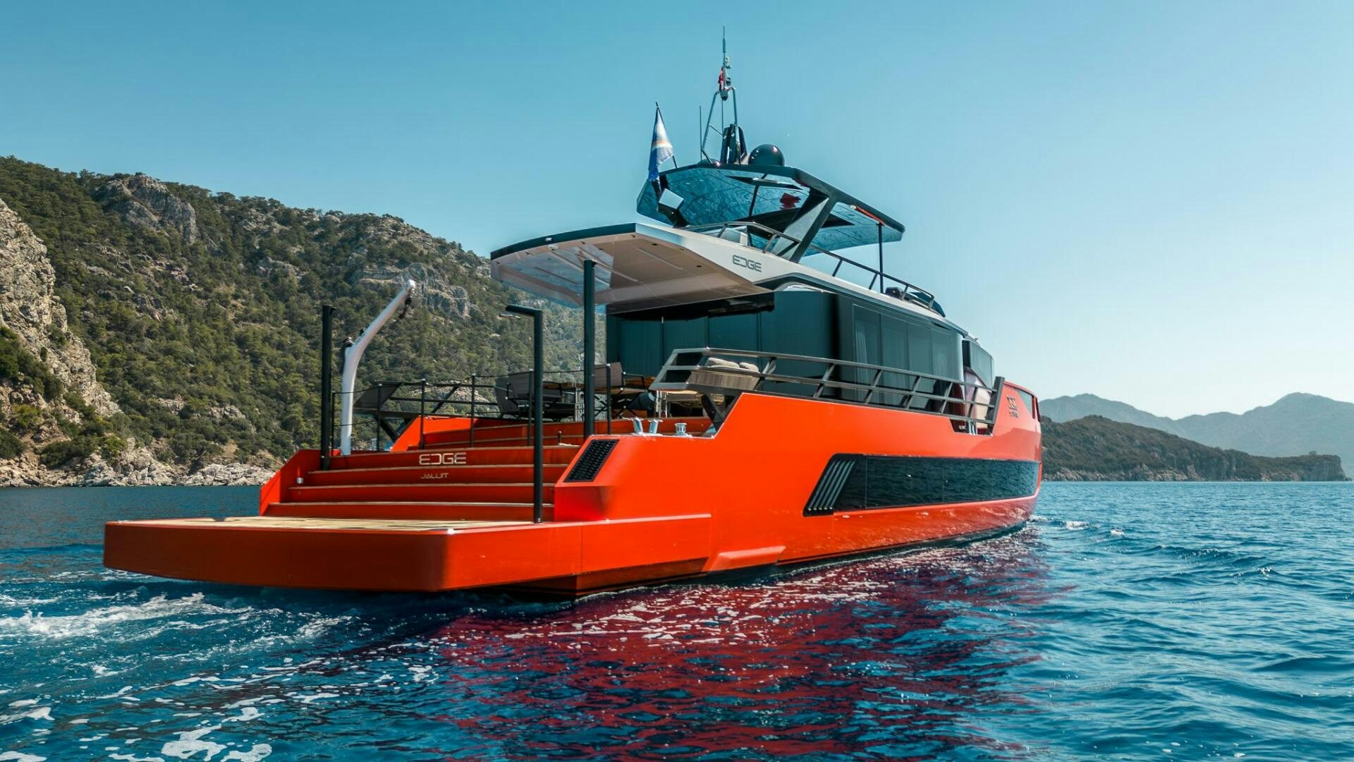 a boat on the water aboard EDGE Yacht for Sale