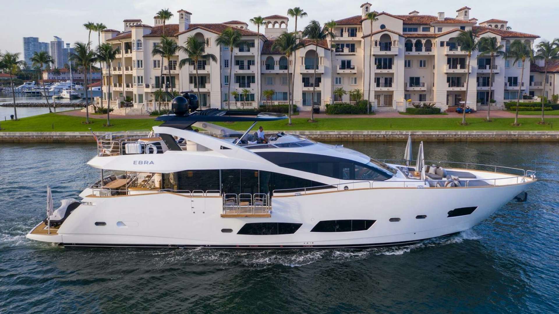 a boat on the water aboard EBRA Yacht for Sale