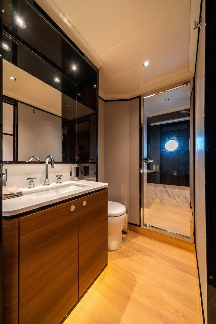 a bathroom with a sink and a toilet aboard ALGI Yacht for Sale