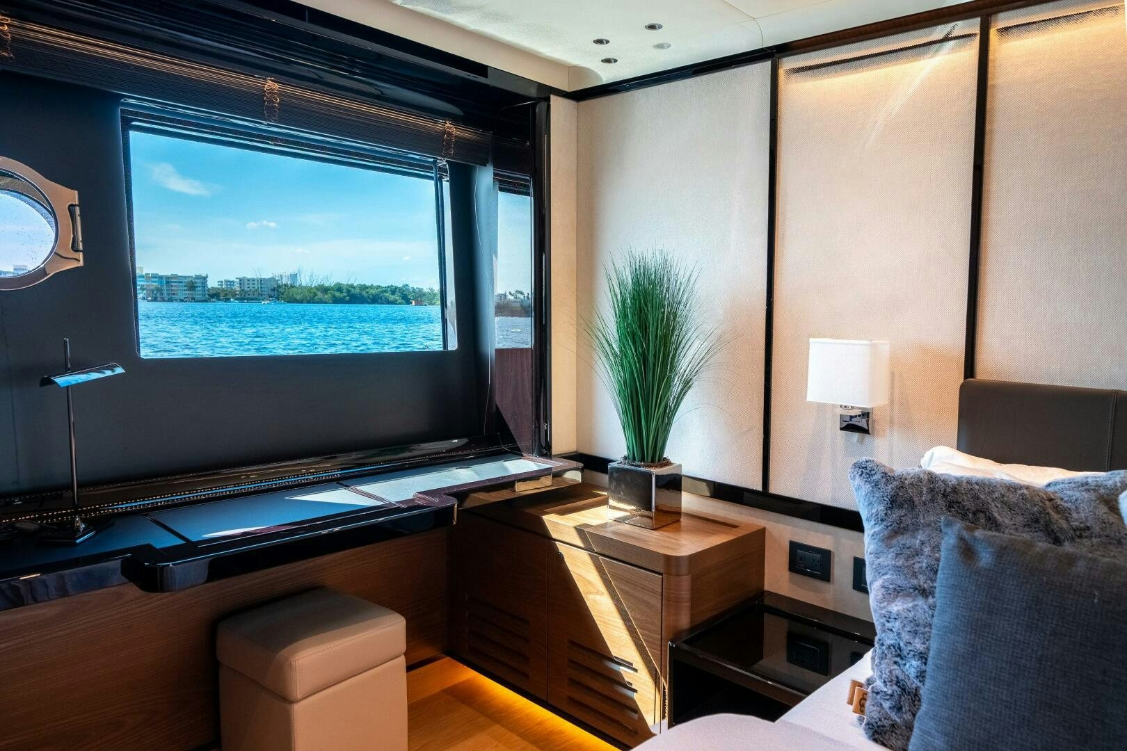 a room with a large television aboard ALGI Yacht for Sale