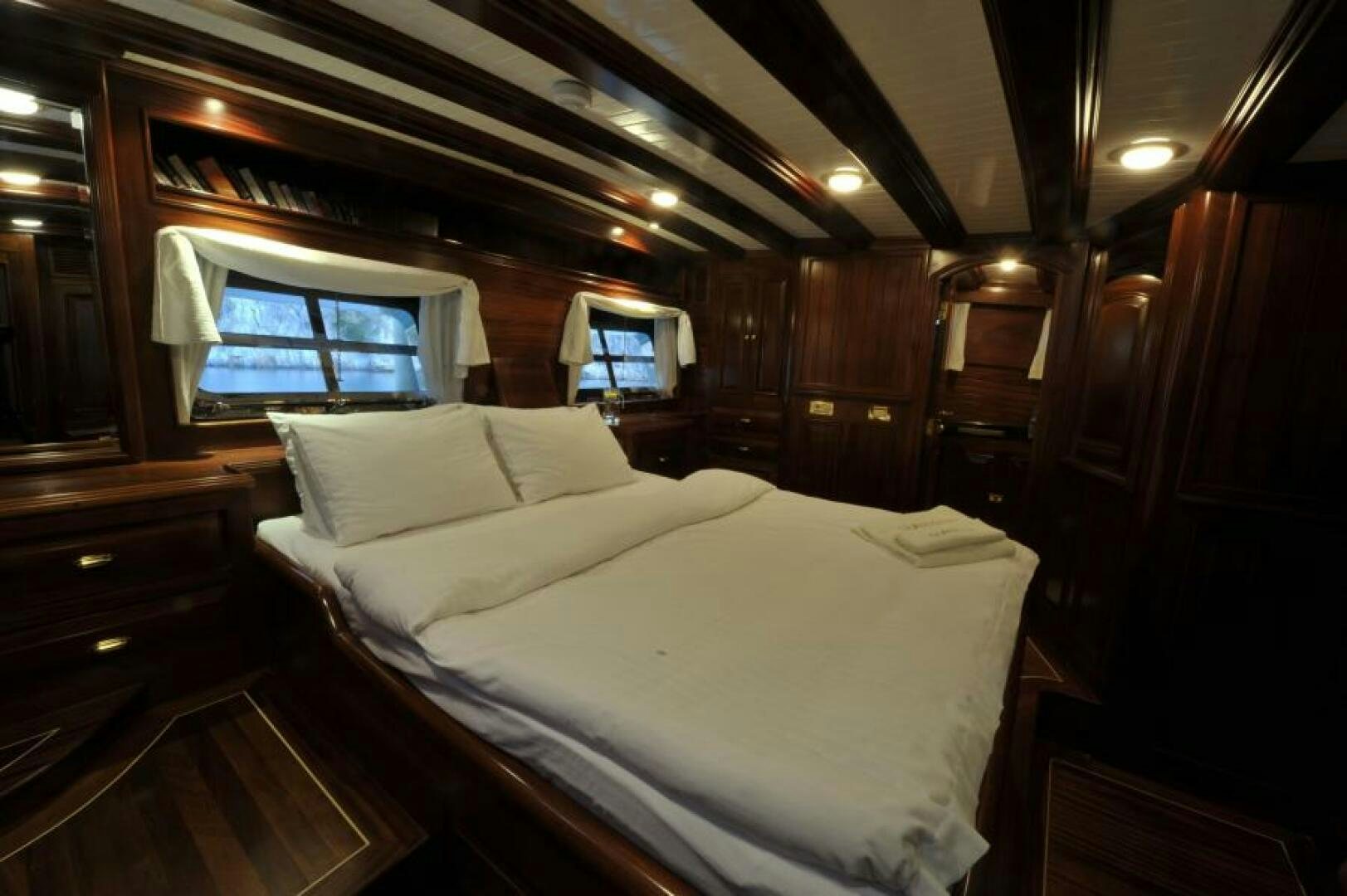 a bed in a cabin aboard CLARISSA Yacht for Sale