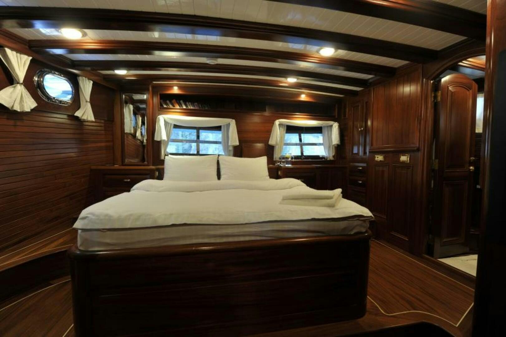 a bed in a cabin aboard CLARISSA Yacht for Sale
