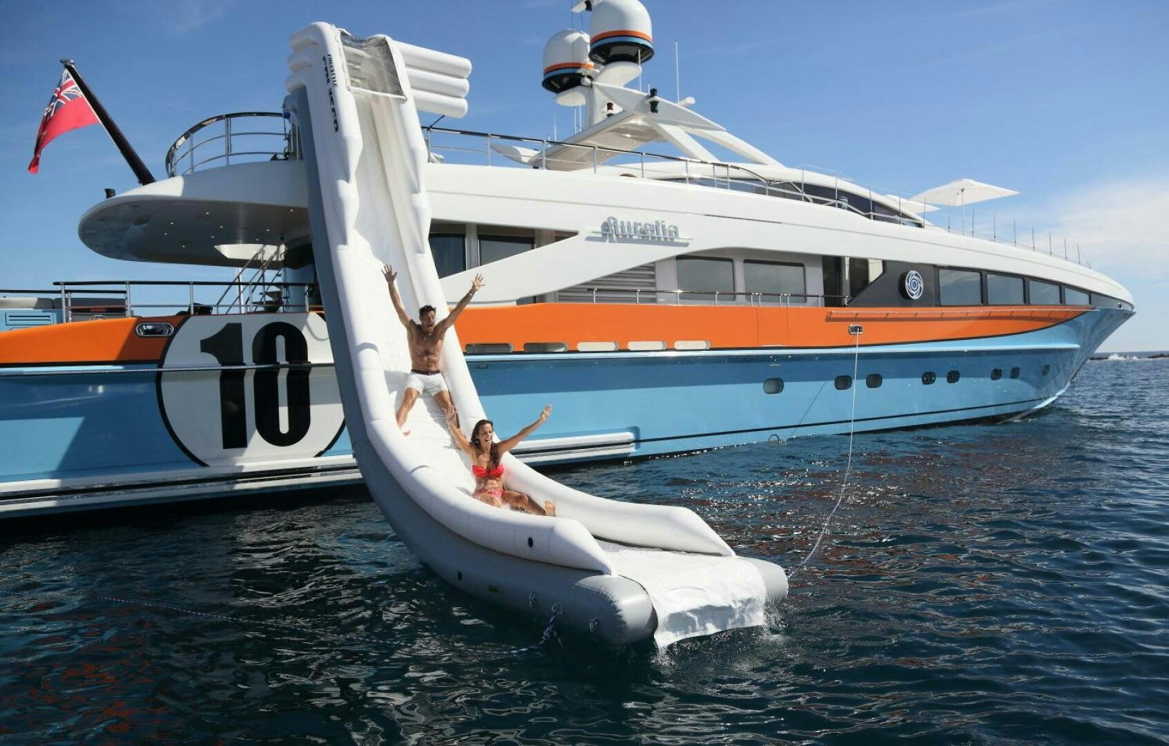 a boat on the water aboard AURELIA Yacht for Sale