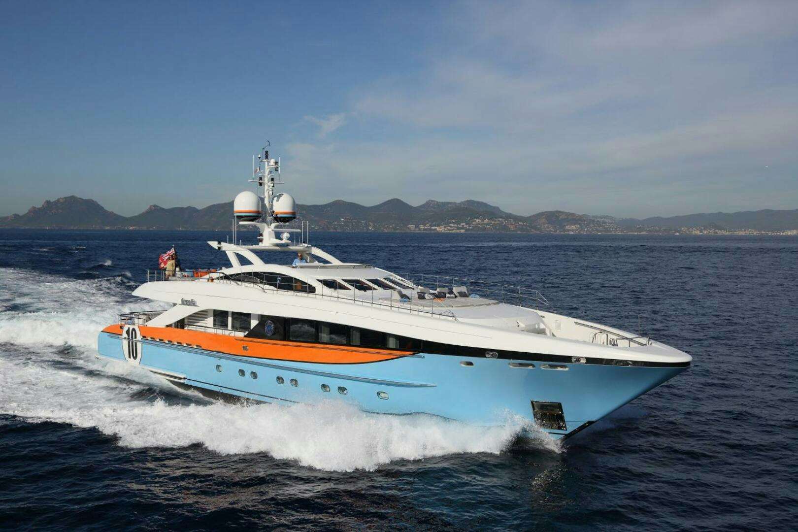 a boat on the water aboard AURELIA Yacht for Sale