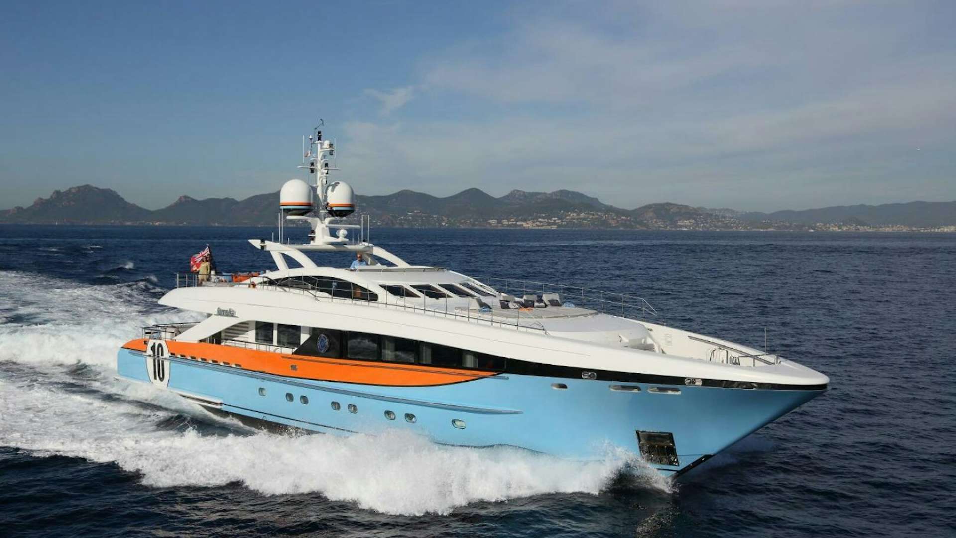 a boat on the water aboard AURELIA Yacht for Sale