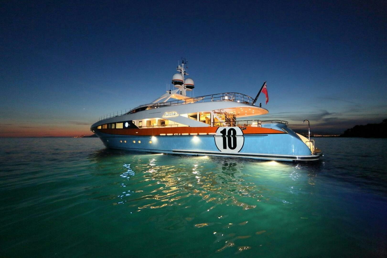 a boat in the water aboard AURELIA Yacht for Sale