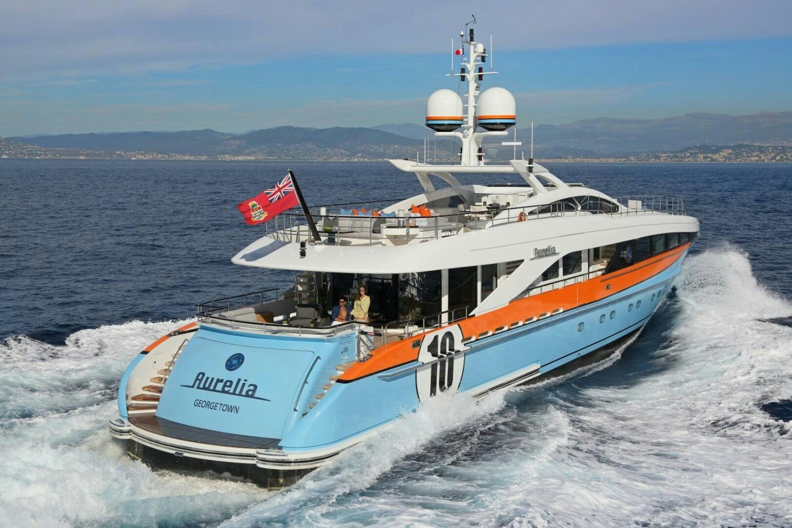 a boat on the water aboard AURELIA Yacht for Sale