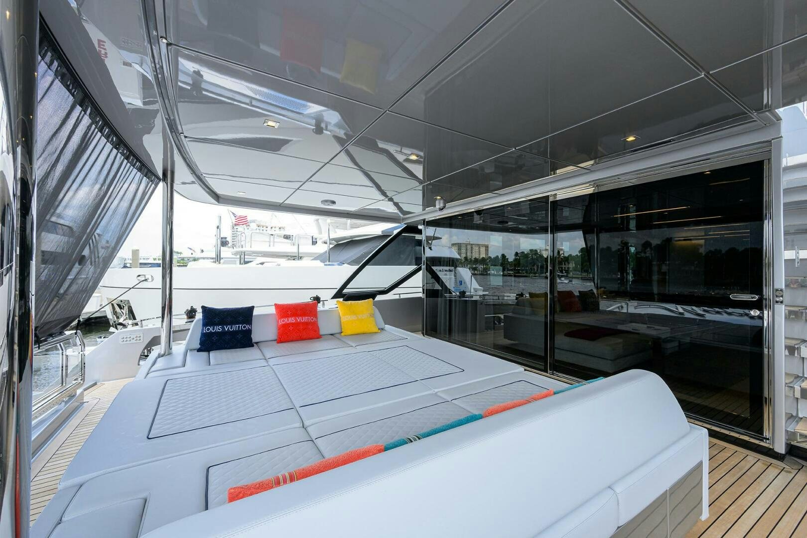 inside of a car aboard RISE ABOVE III Yacht for Sale