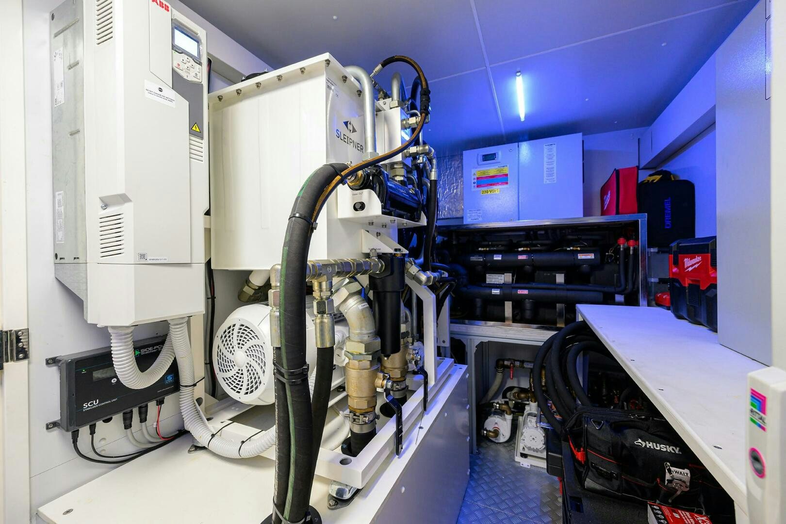 a close-up of a machine aboard RISE ABOVE III Yacht for Sale