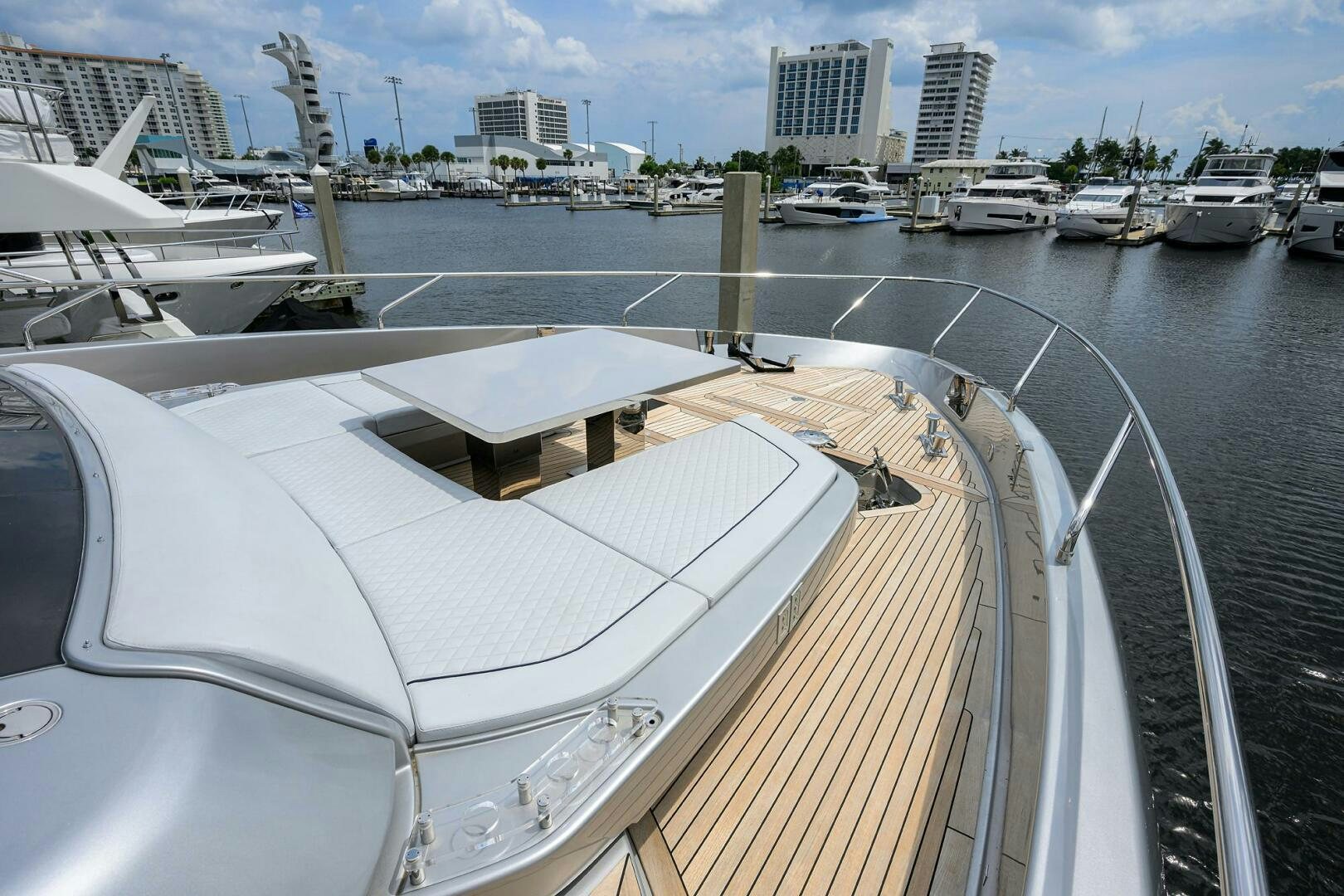 a deck of a boat aboard RISE ABOVE III Yacht for Sale
