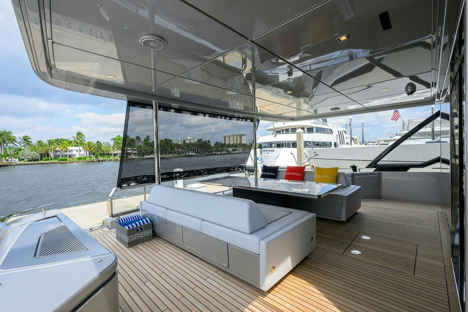 a boat on a deck aboard RISE ABOVE III Yacht for Sale