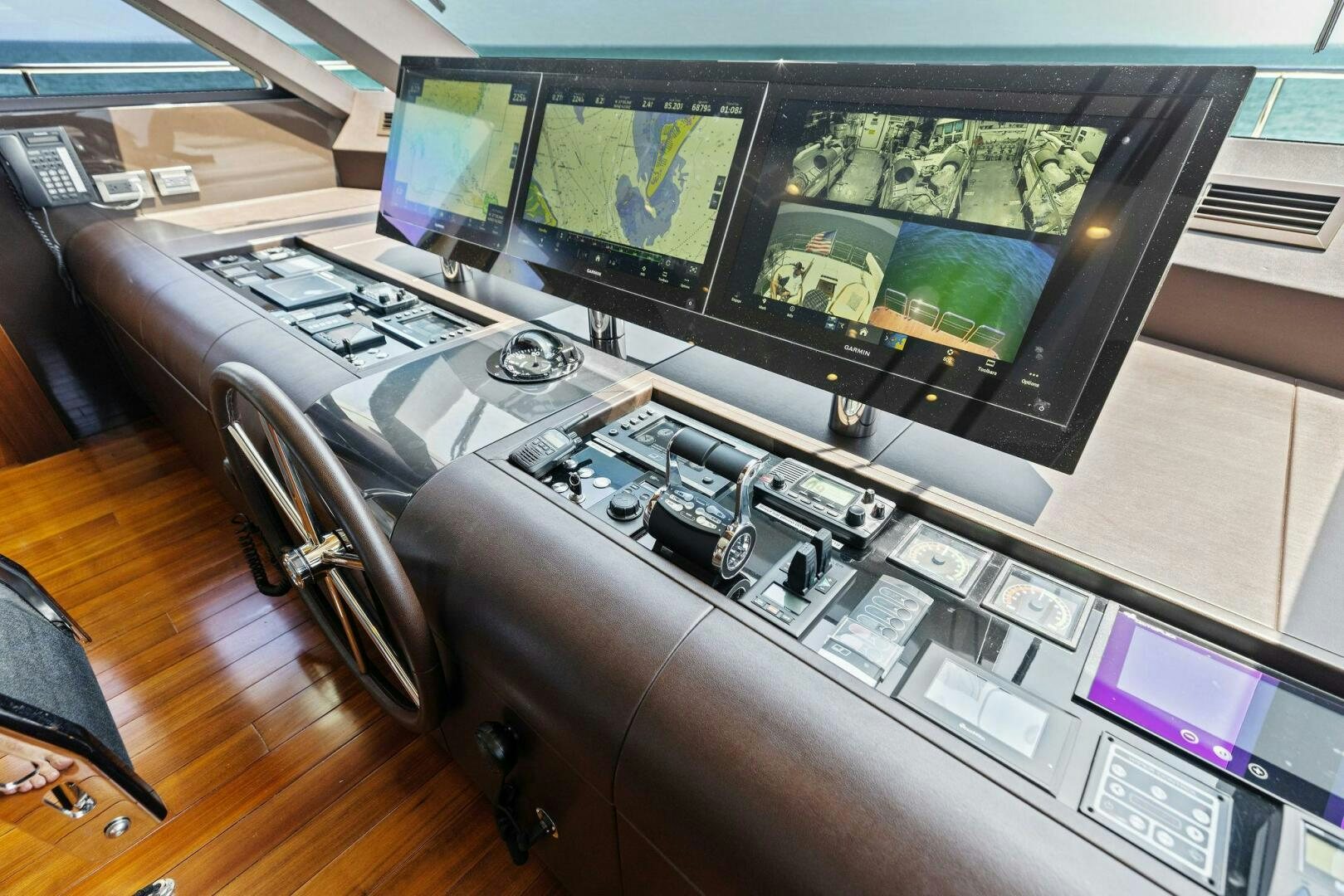 a room with a computer and a chair aboard SUNZSET Yacht for Sale
