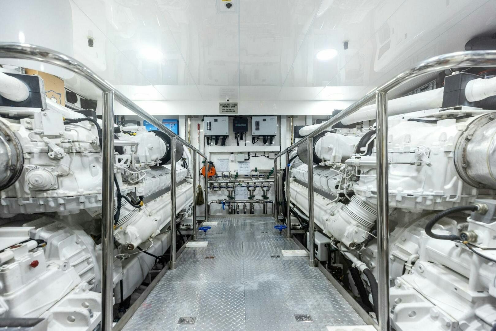 a large room with machinery aboard SUNZSET Yacht for Sale