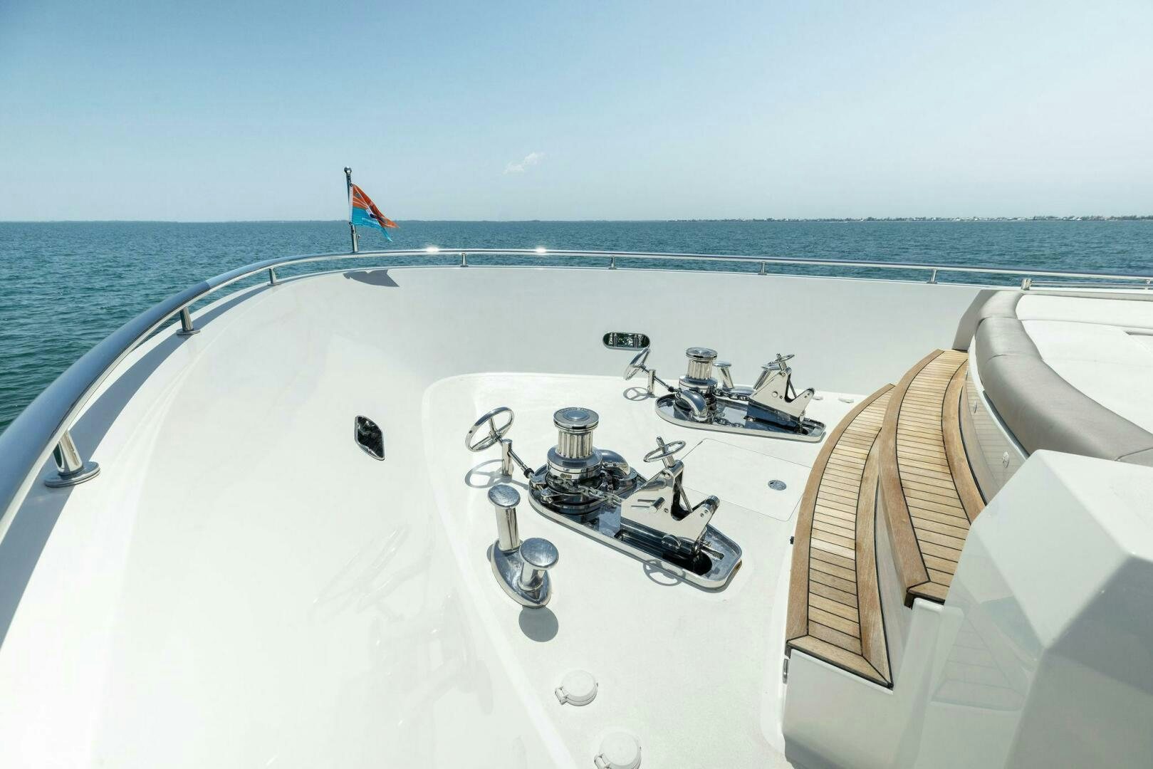 a boat with a sink and faucet aboard SUNZSET Yacht for Sale