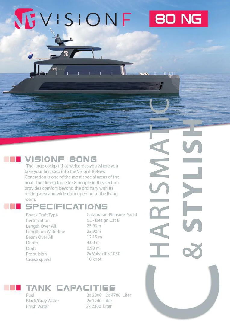 text aboard VISION F 80NG Yacht for Sale