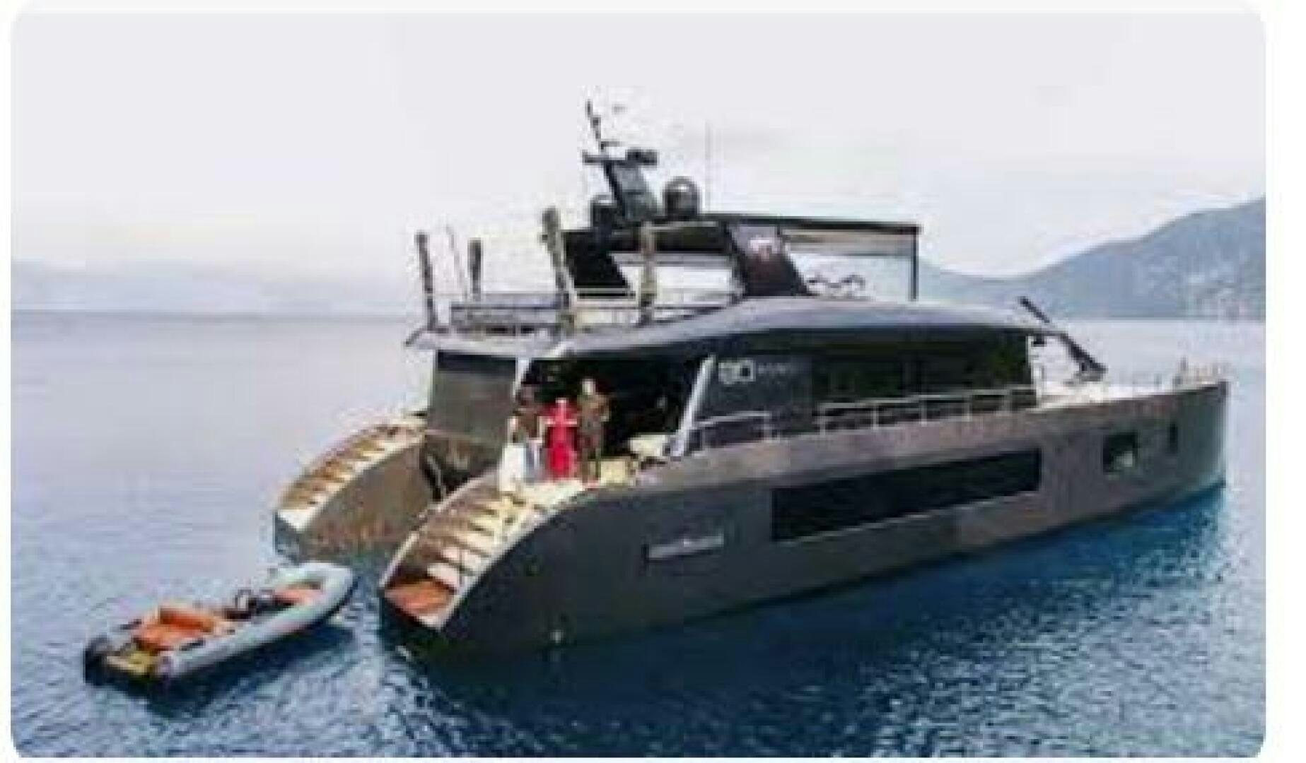 a boat in the water aboard VISION F -82ALU Yacht for Sale