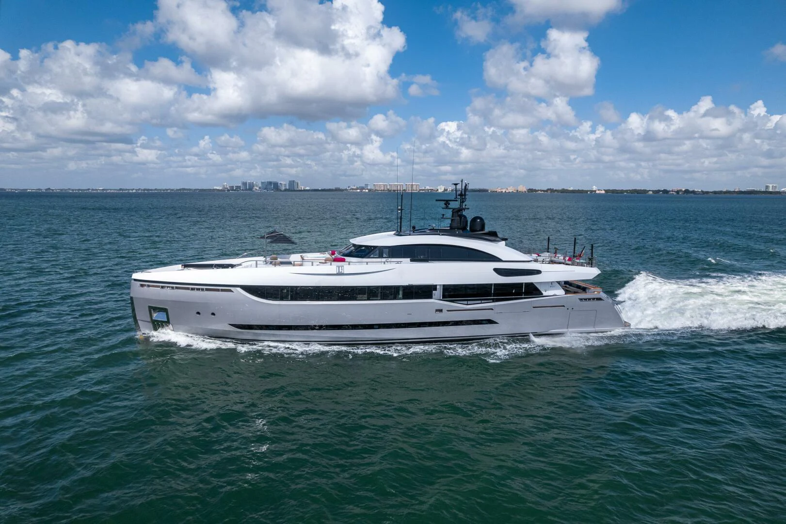 a white yacht in the water aboard LEUDIN I Yacht for Sale
