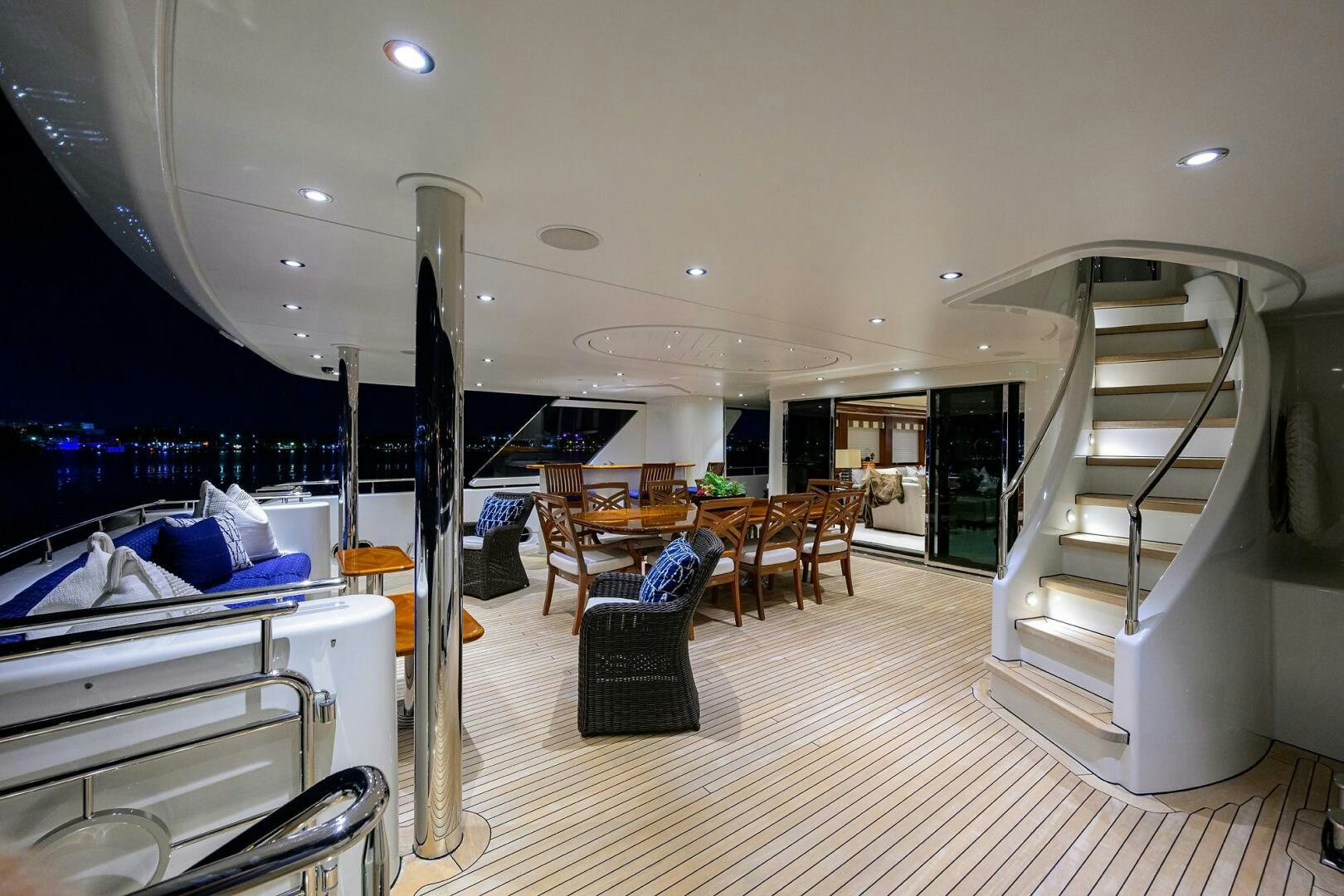 a room with a table and chairs aboard SARABETH Yacht for Sale