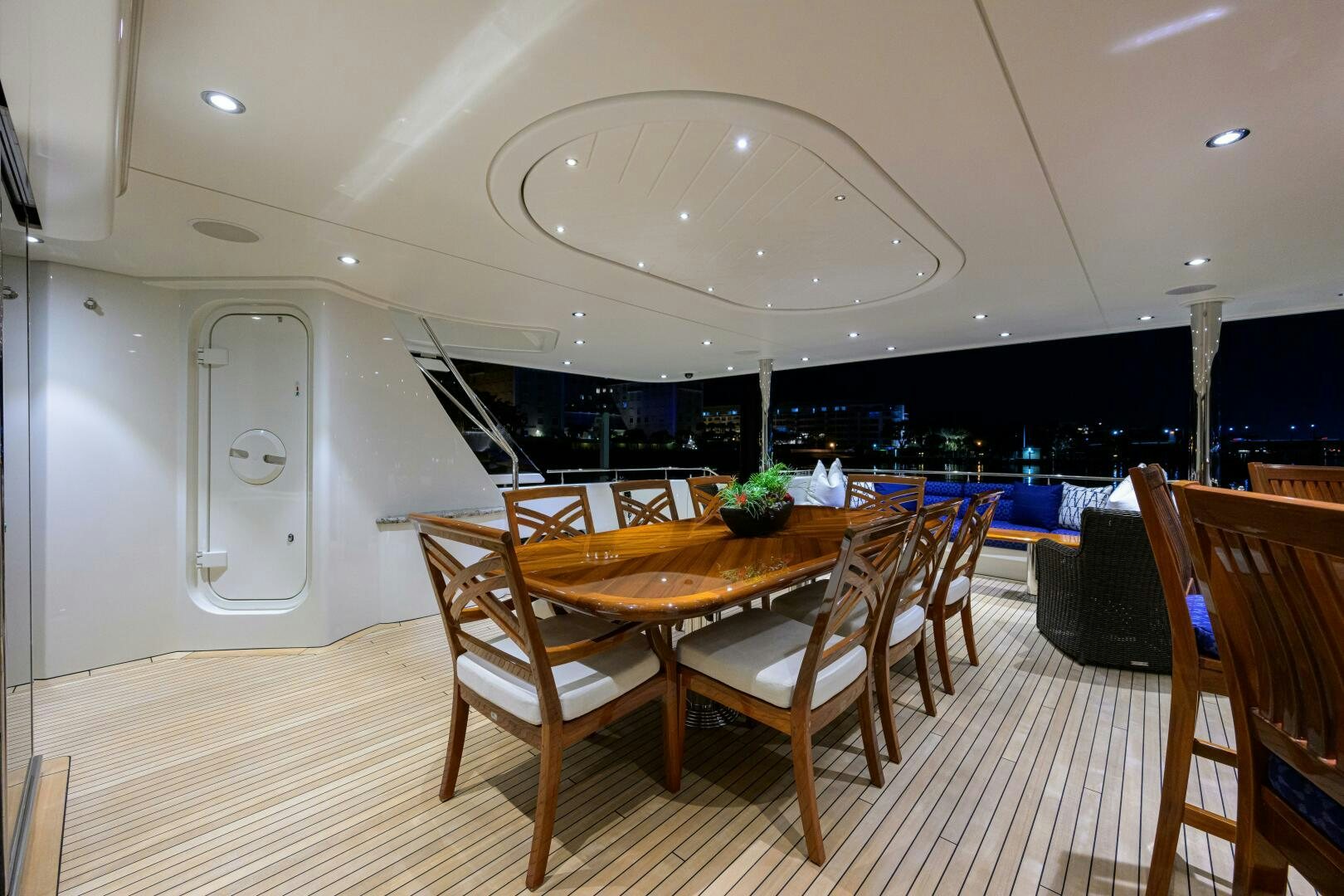 a large room with a table and chairs aboard SARABETH Yacht for Sale