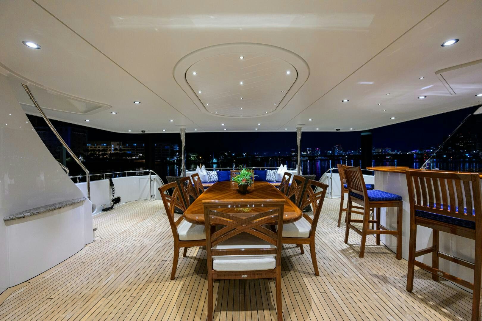 a room with a table and chairs aboard SARABETH Yacht for Sale