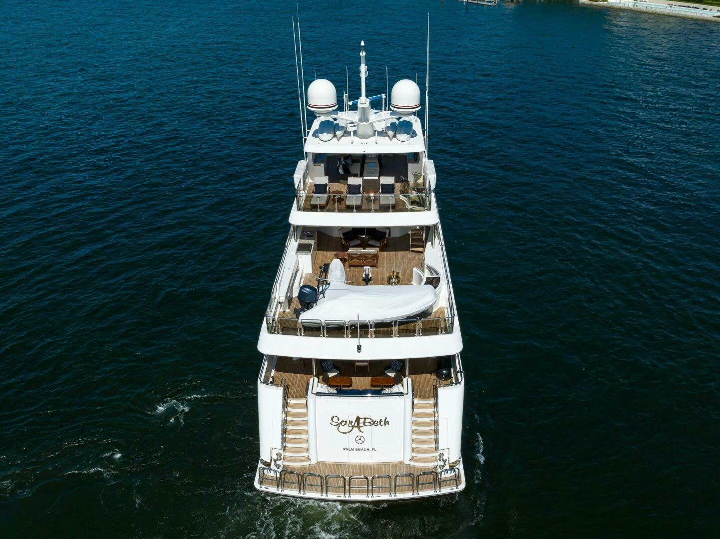 a large ship in the water aboard SARABETH Yacht for Sale