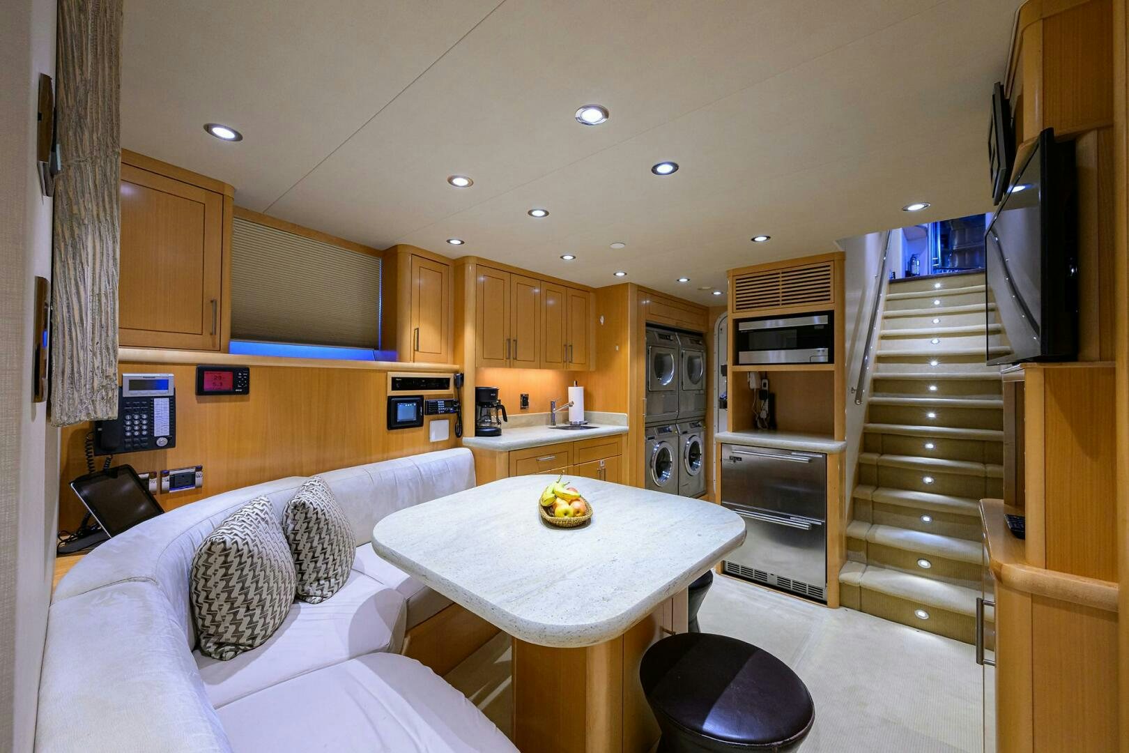 a small bedroom with a bunk bed aboard SARABETH Yacht for Sale