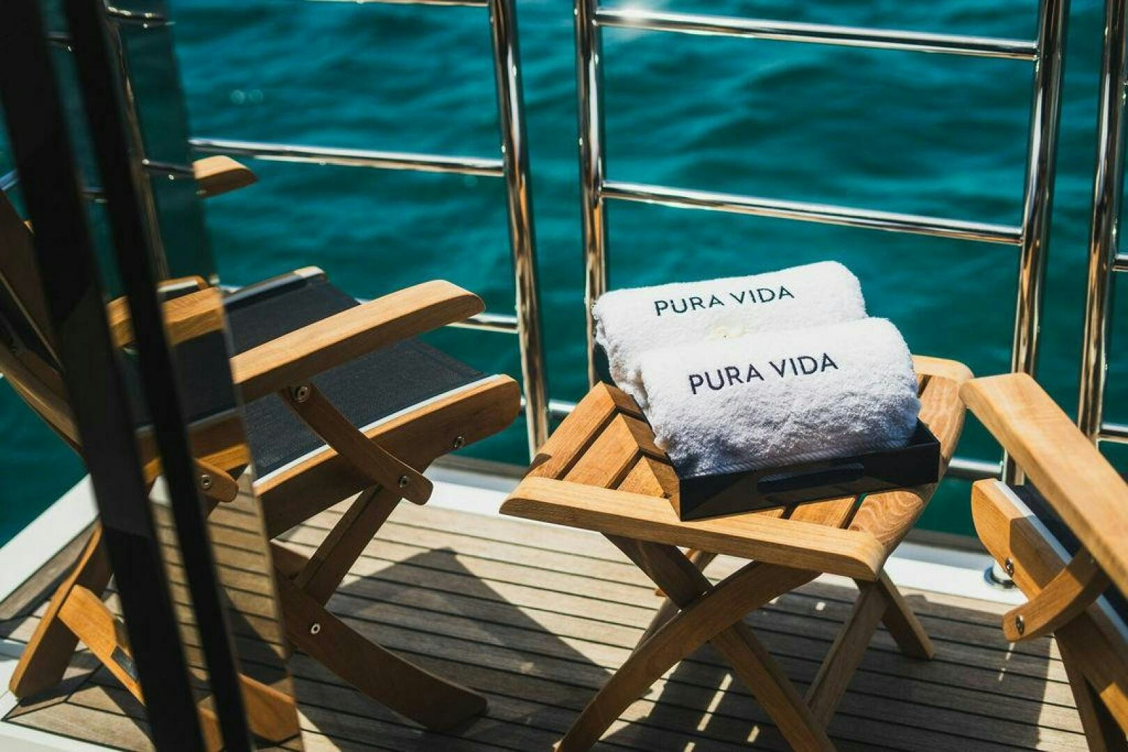 a boat on the water aboard PURA VIDA Yacht for Sale