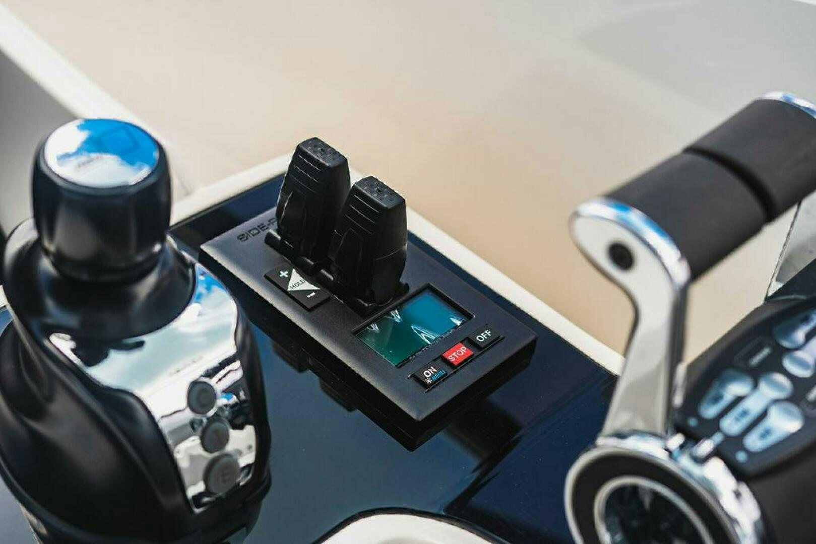 a group of electronic devices aboard PURA VIDA Yacht for Sale