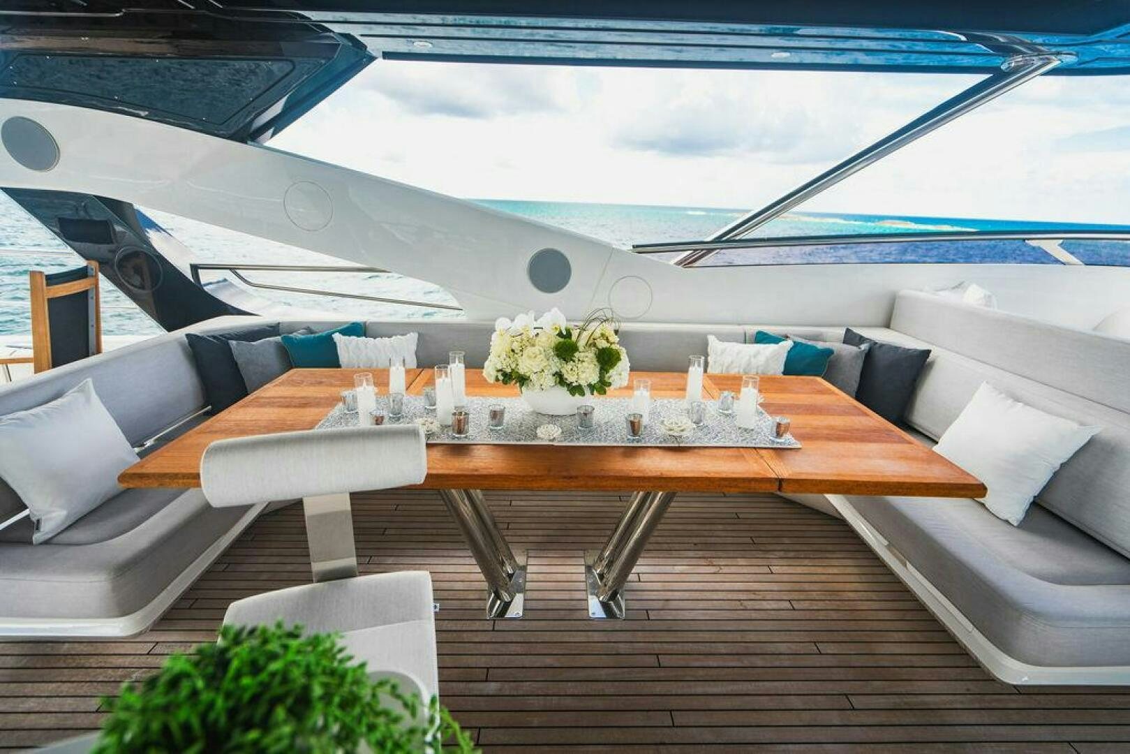 a wooden model airplane aboard PURA VIDA Yacht for Sale