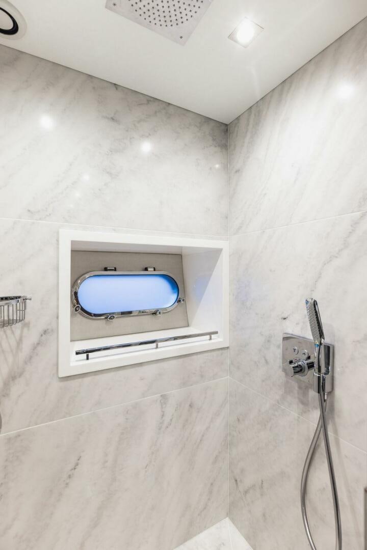 a white square object with a light on it aboard PURA VIDA Yacht for Sale