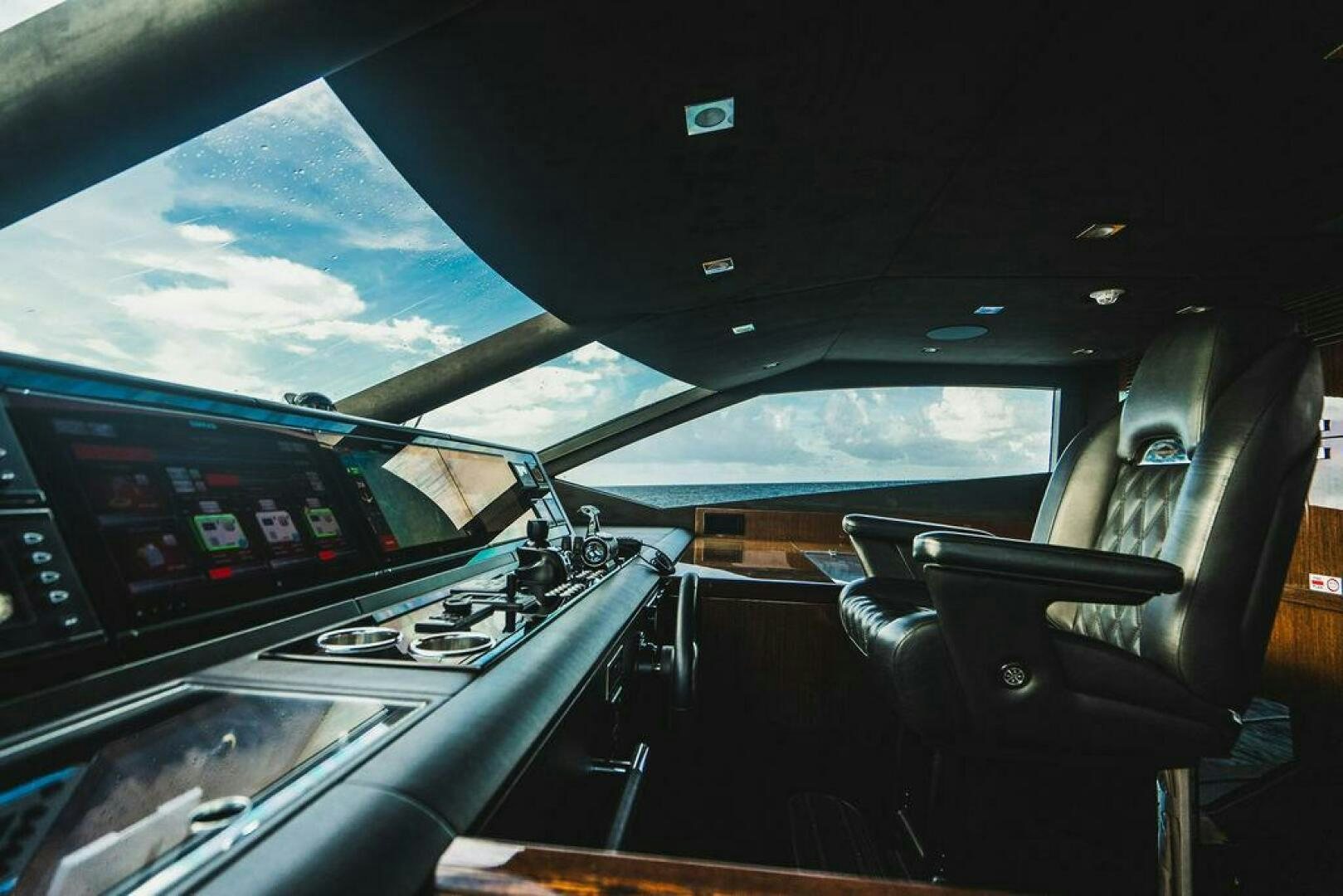 inside of a car aboard PURA VIDA Yacht for Sale