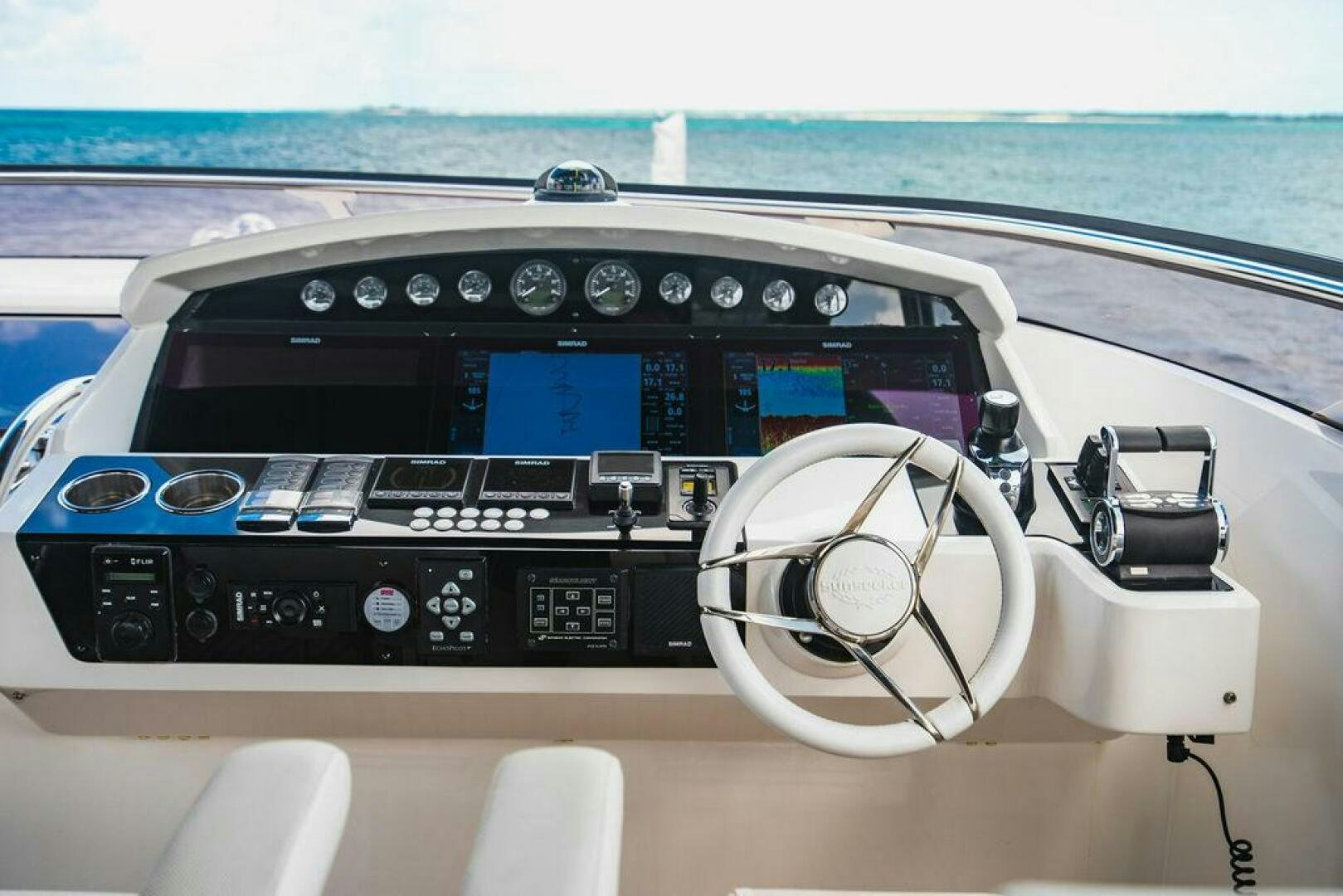 a dashboard of a car aboard PURA VIDA Yacht for Sale