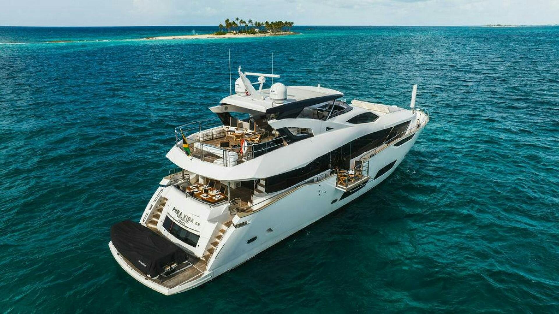 a boat in the water aboard PURA VIDA Yacht for Sale