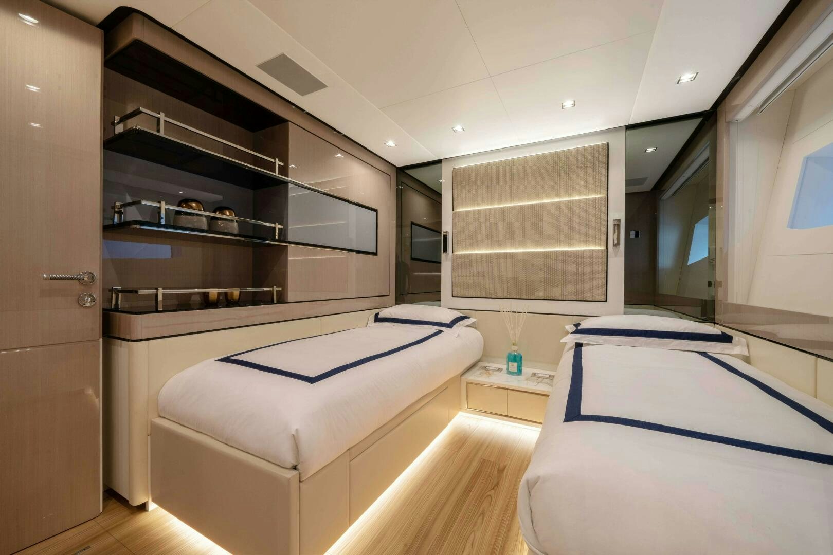 a room with bunk beds aboard ARTEMIS Yacht for Sale