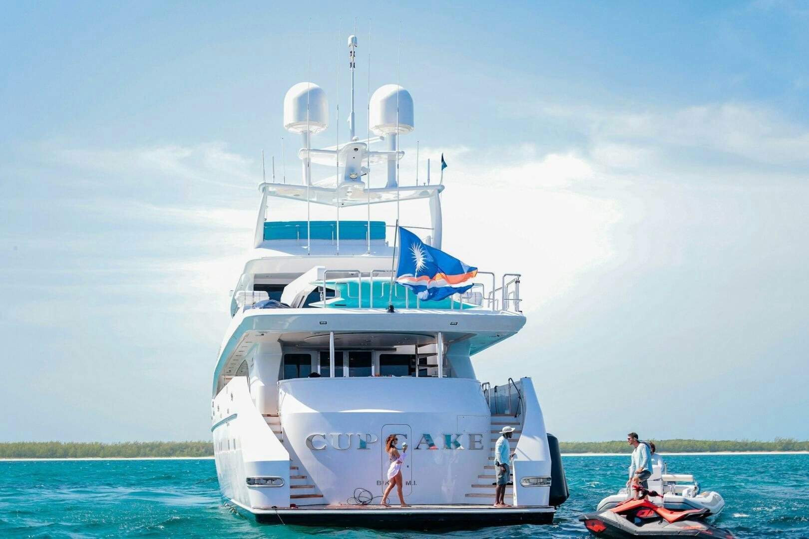 a boat with people on it aboard CUPCAKE Yacht for Sale