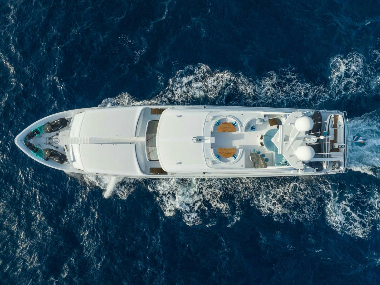 a space ship in the water aboard CUPCAKE Yacht for Sale