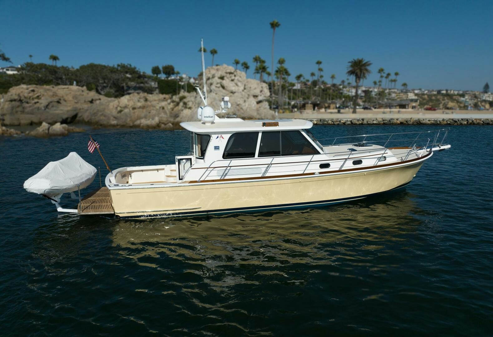 a boat in the water aboard FINALLY US Yacht for Sale
