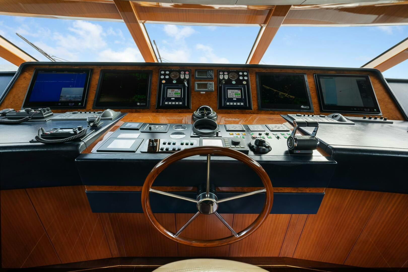 a control panel of a plane aboard GLADIUS Yacht for Sale