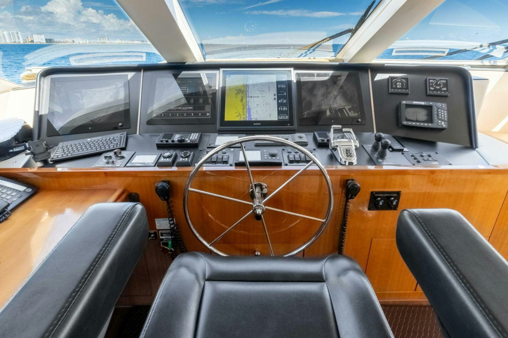 inside of a car aboard PIRATE RADIO Yacht for Sale